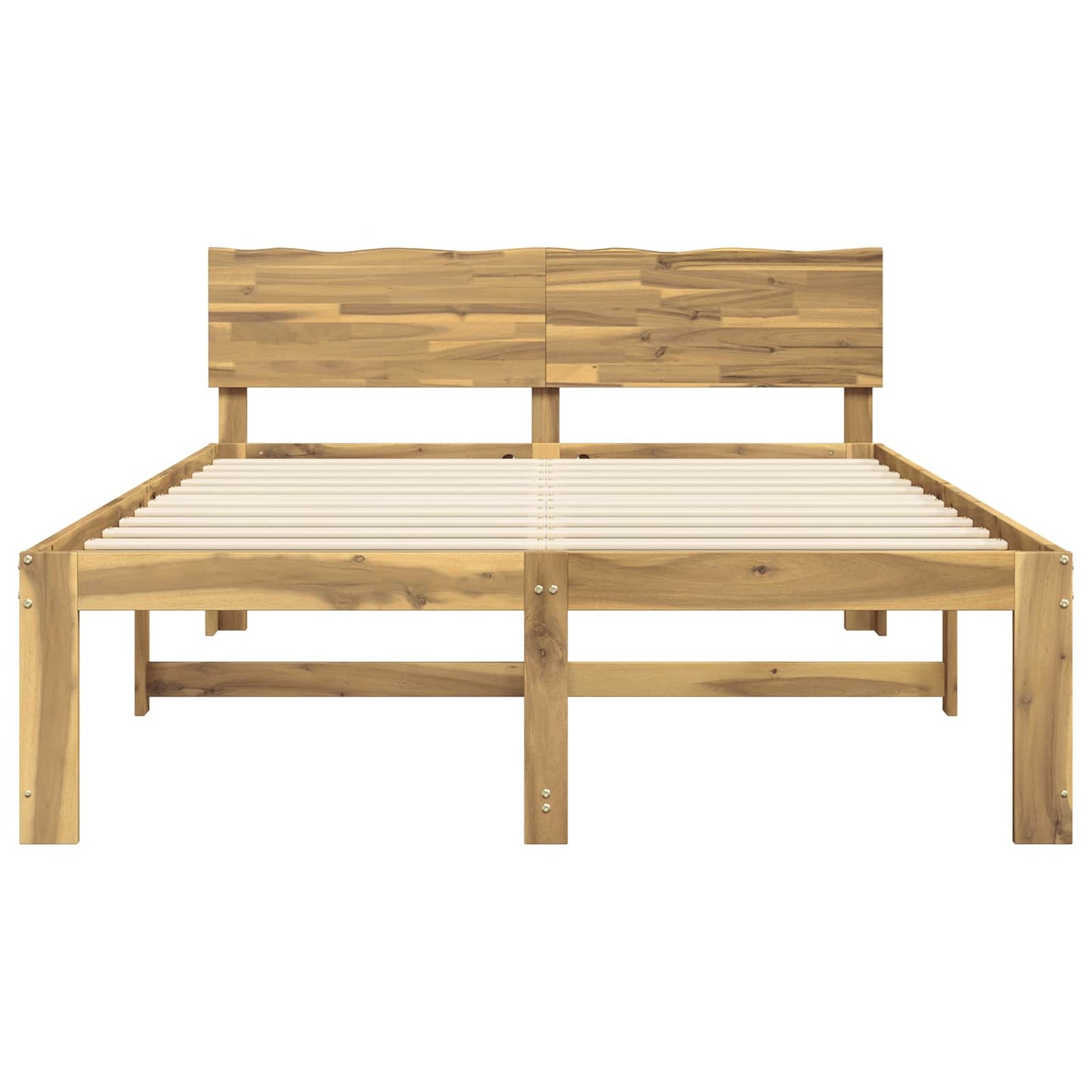 Double Bed Frame with Headboard ROSTOCK White 150 x 200 cm