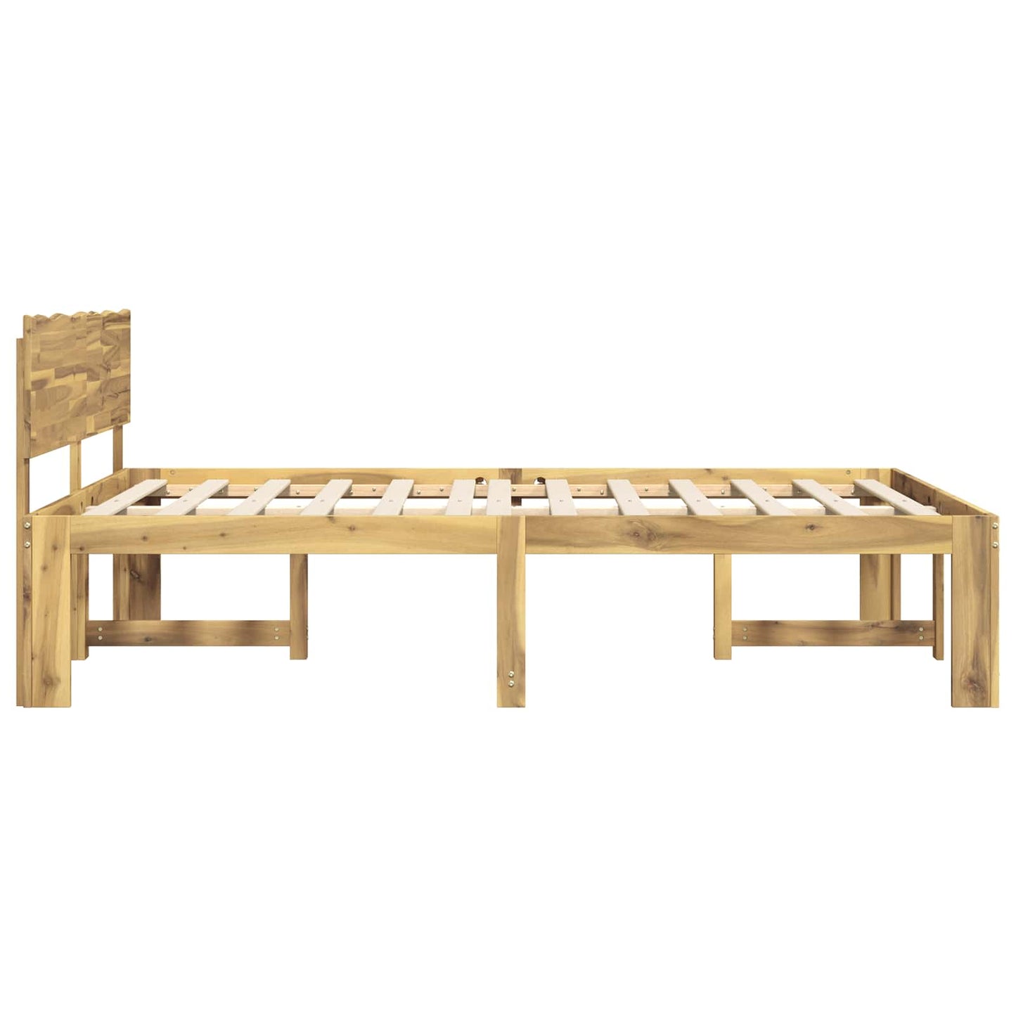 Double Bed Frame with Headboard ROSTOCK White 150 x 200 cm