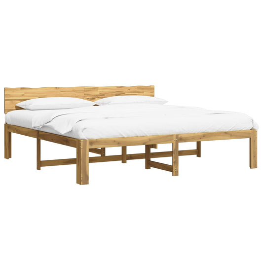Double Bed Frame with Headboard ROSTOCK White 180 x 200 cm