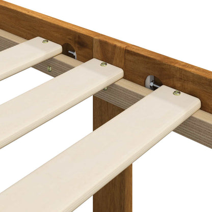 Double Bed Frame with Headboard ROSTOCK Natural 200 x 200 cm