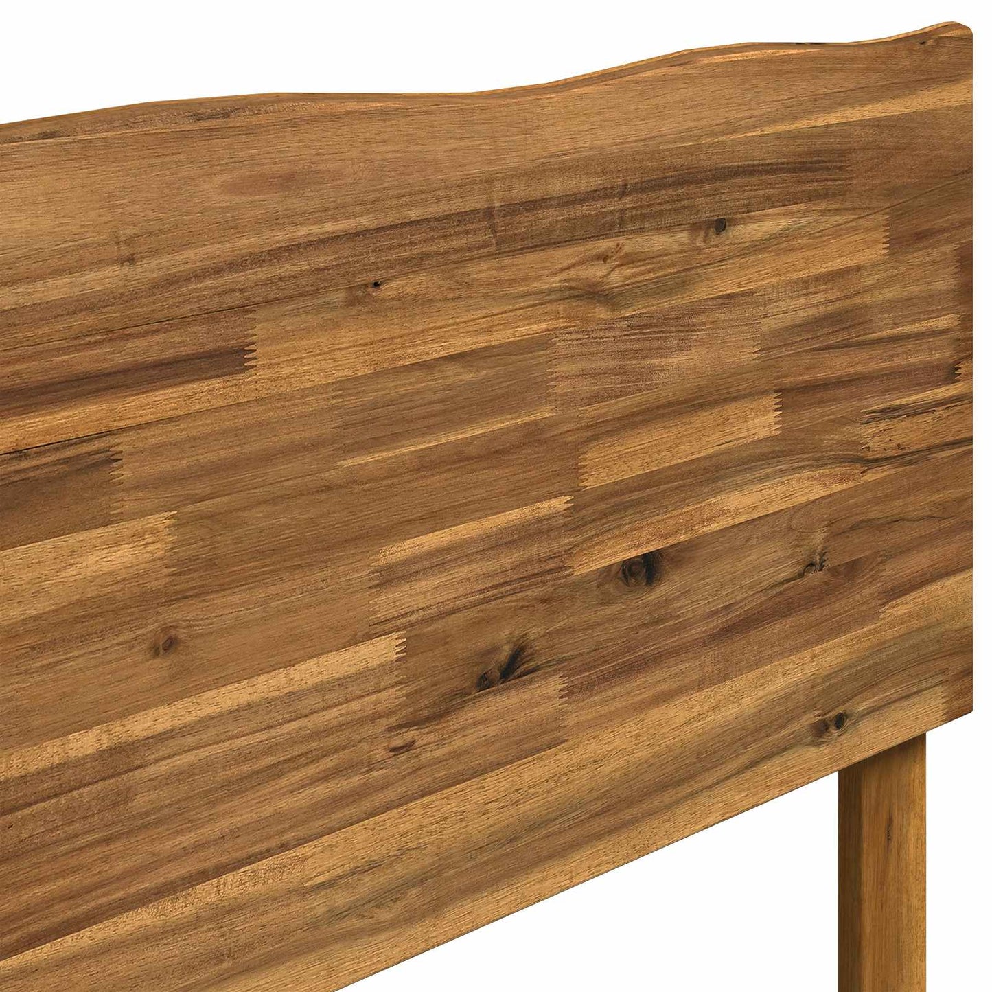 Double Bed Frame with Headboard ROSTOCK Natural 200 x 200 cm