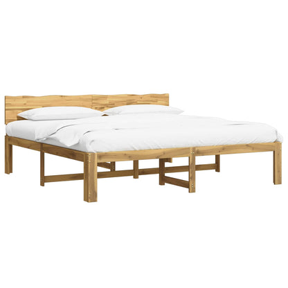 Double Bed Frame with Headboard ROSTOCK White 200 x 200 cm