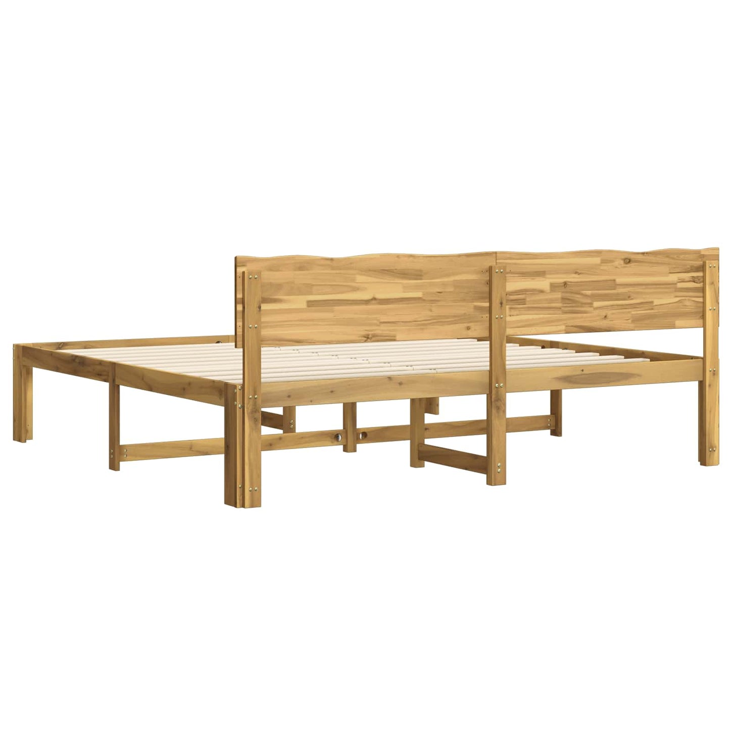 Double Bed Frame with Headboard ROSTOCK White 200 x 200 cm