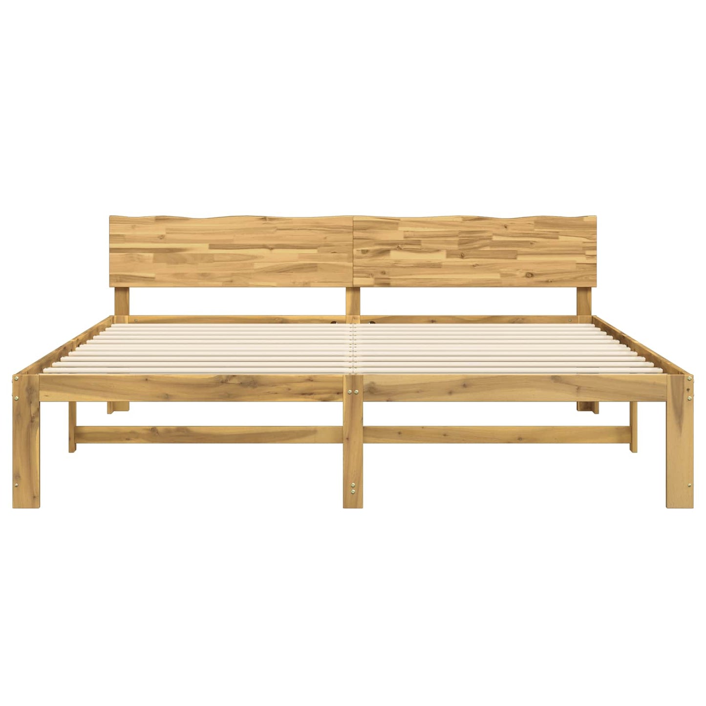 Double Bed Frame with Headboard ROSTOCK White 200 x 200 cm