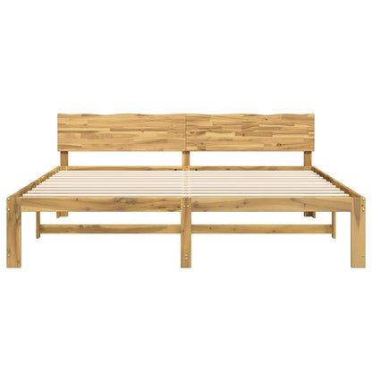 Double Bed Frame with Headboard ROSTOCK White 200 x 200 cm