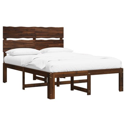 Double Bed Frame with Headboard ROSTOCK Dark Brown 120 x 190 cm