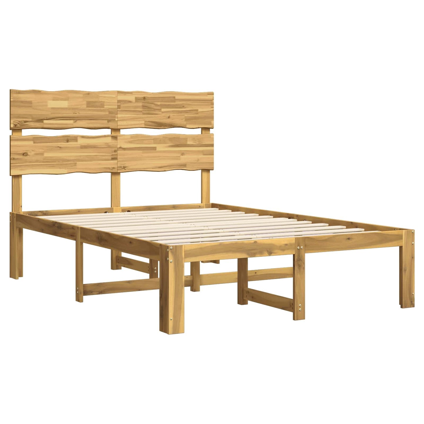 Double Bed Frame with Headboard ROSTOCK White 140 x 190 cm