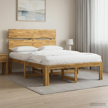 Double Bed Frame with Headboard ROSTOCK White 120 x 200 cm