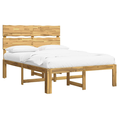 Double Bed Frame with Headboard ROSTOCK White 120 x 200 cm