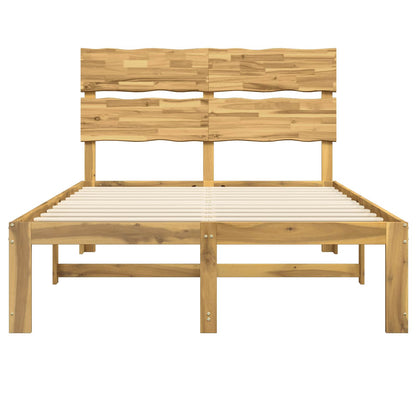 Double Bed Frame with Headboard ROSTOCK White 140 x 200 cm