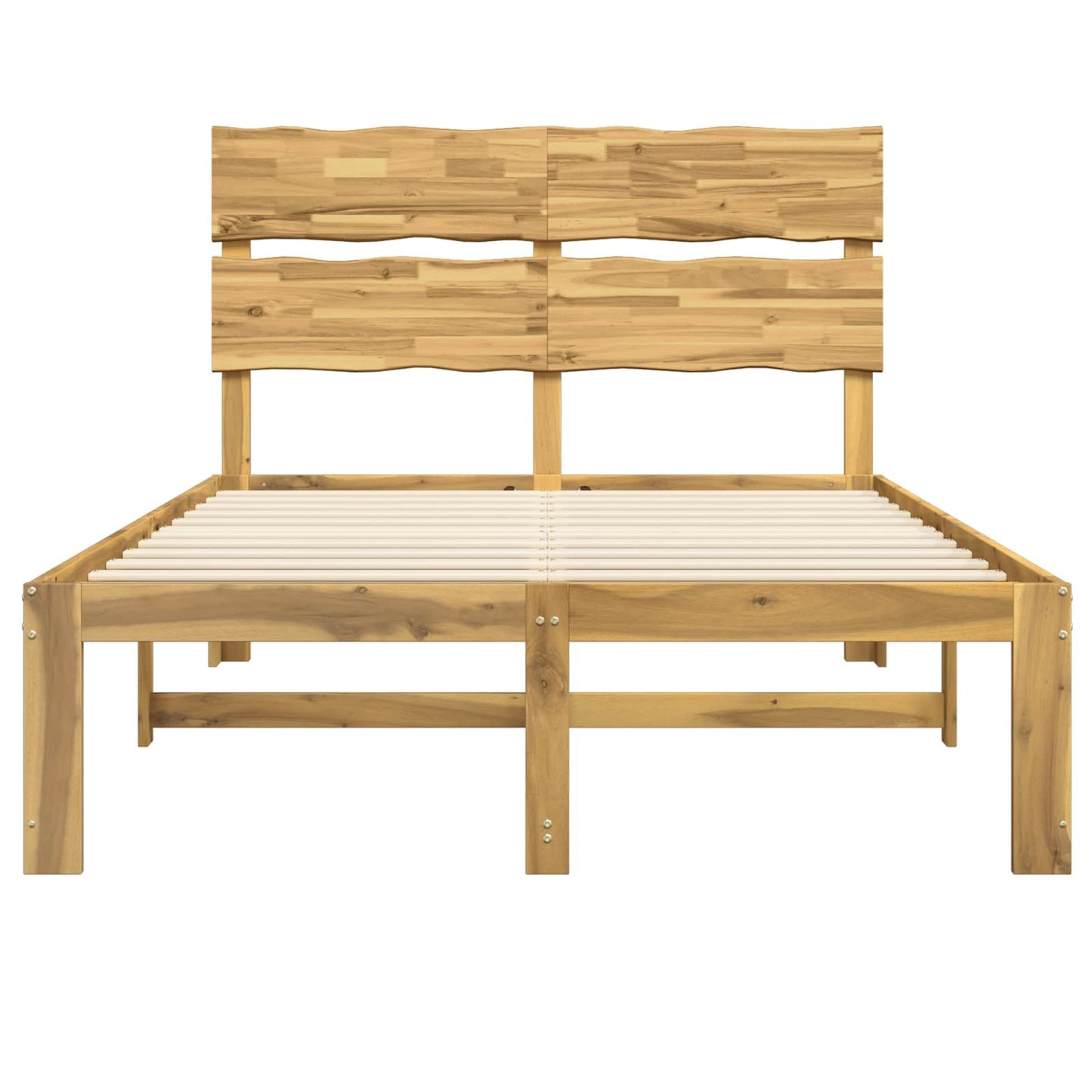 Double Bed Frame with Headboard ROSTOCK White 150 x 200 cm