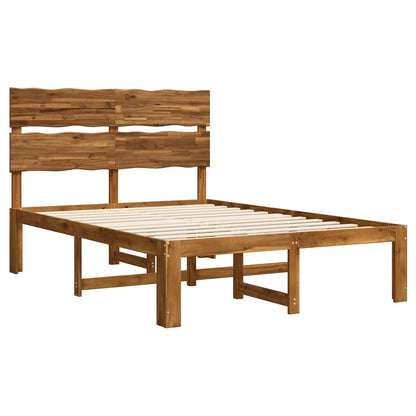 Double Bed Frame with Headboard ROSTOCK Natural 160 x 200 cm
