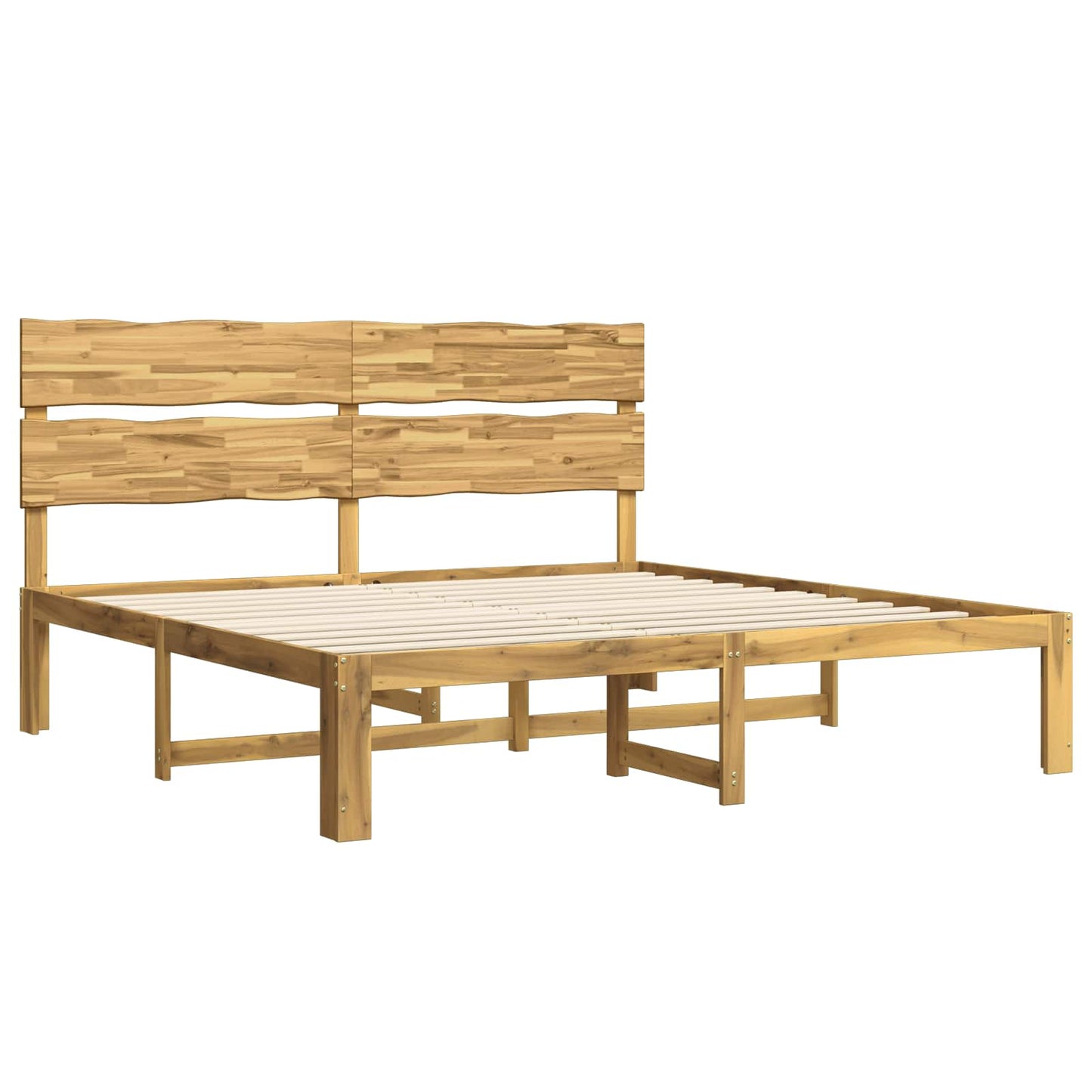 Double Bed Frame with Headboard ROSTOCK White 200 x 200 cm