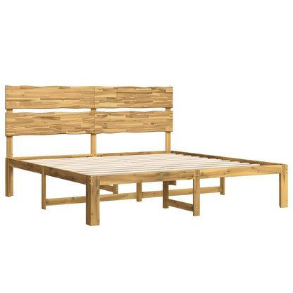 Double Bed Frame with Headboard ROSTOCK White 200 x 200 cm