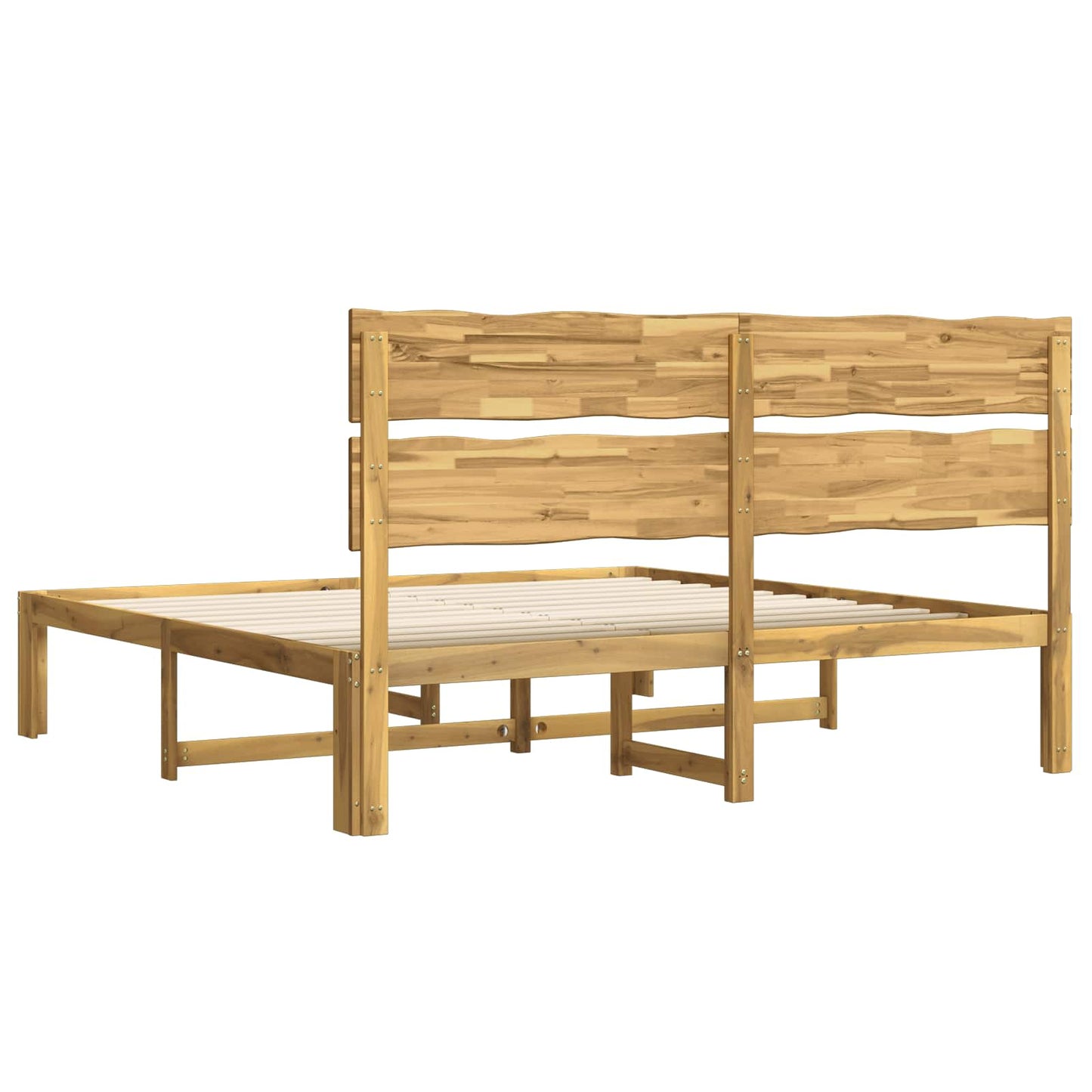 Double Bed Frame with Headboard ROSTOCK White 200 x 200 cm