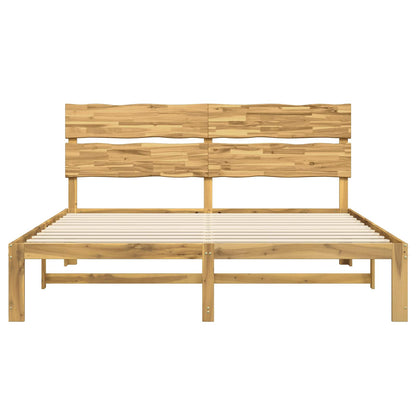 Double Bed Frame with Headboard ROSTOCK White 200 x 200 cm
