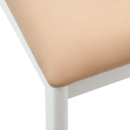 Dining Chair 2 pcs White and Brown Solid Rubberwood