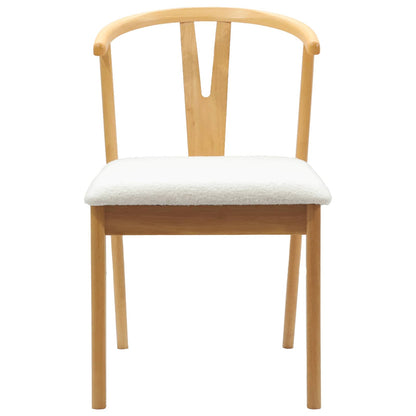 Dining Chair 2 pcs Natural and Light Solid Rubber Wood