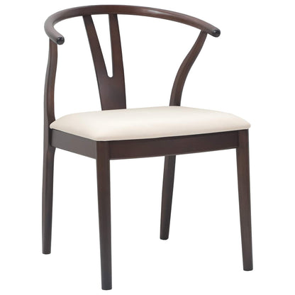 Dining Chair 2 pcs Light Brown and Light Solid Rubber Wood