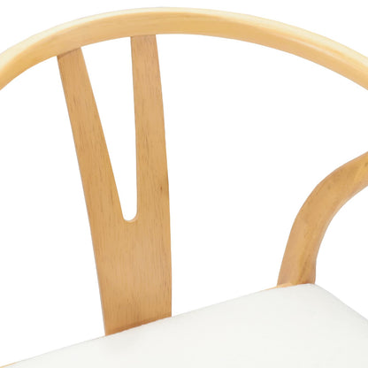 Dining Chair 2 pcs Natural and Light Solid Rubber Wood