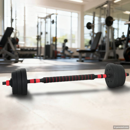 2-in-1 Dumbbell Barbell Set 20 kg Black and Red