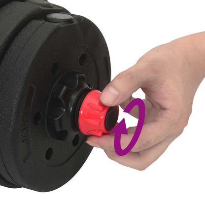 2-in-1 Dumbbell Barbell Set 30 kg Black and Red