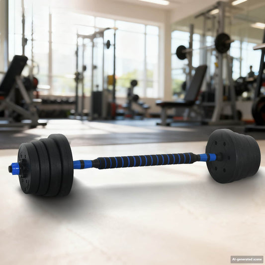 2-in-1 Dumbbell Barbell Set 30 kg Black and Blue