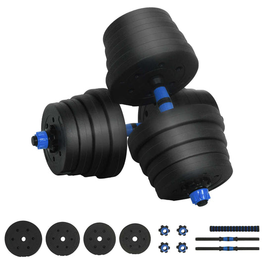 2-in-1 Dumbbell Barbell Set 30 kg Black and Blue