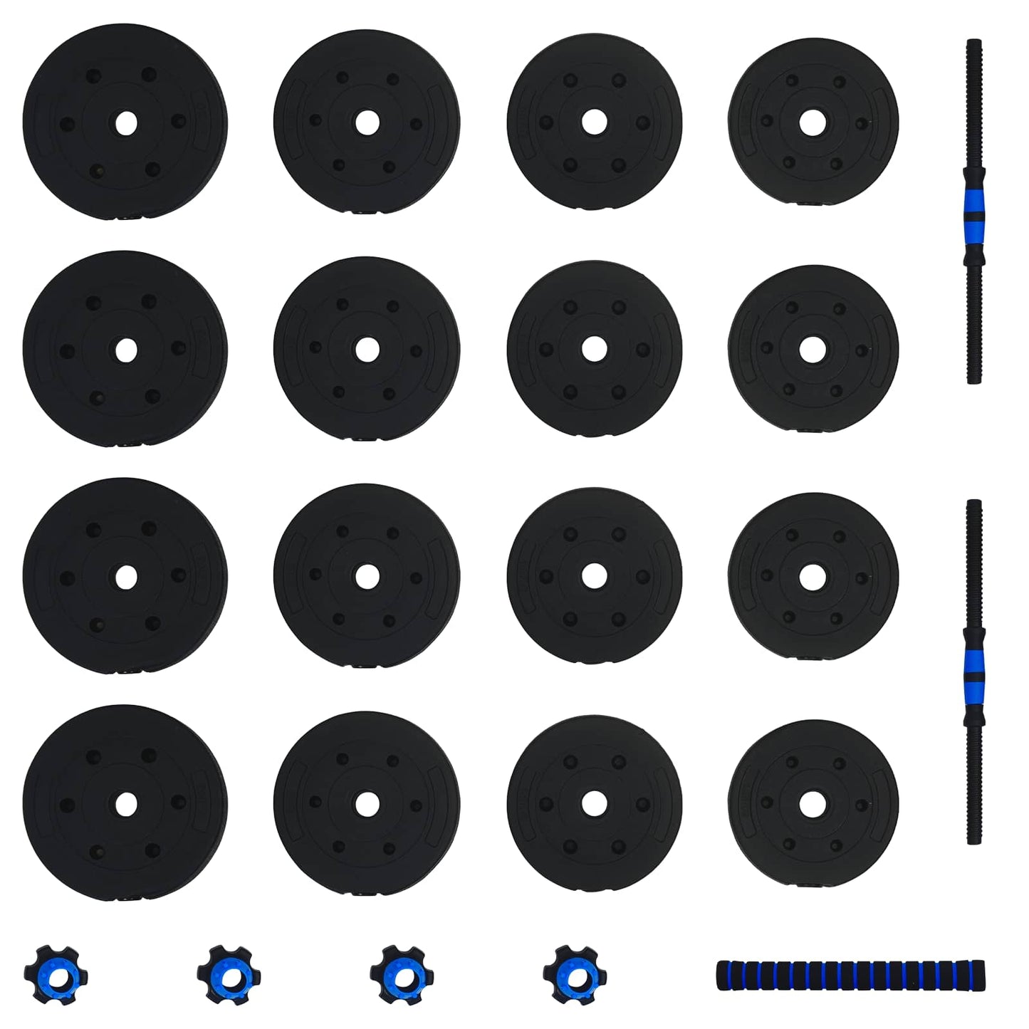 2-in-1 Dumbbell Barbell Set 30 kg Black and Blue