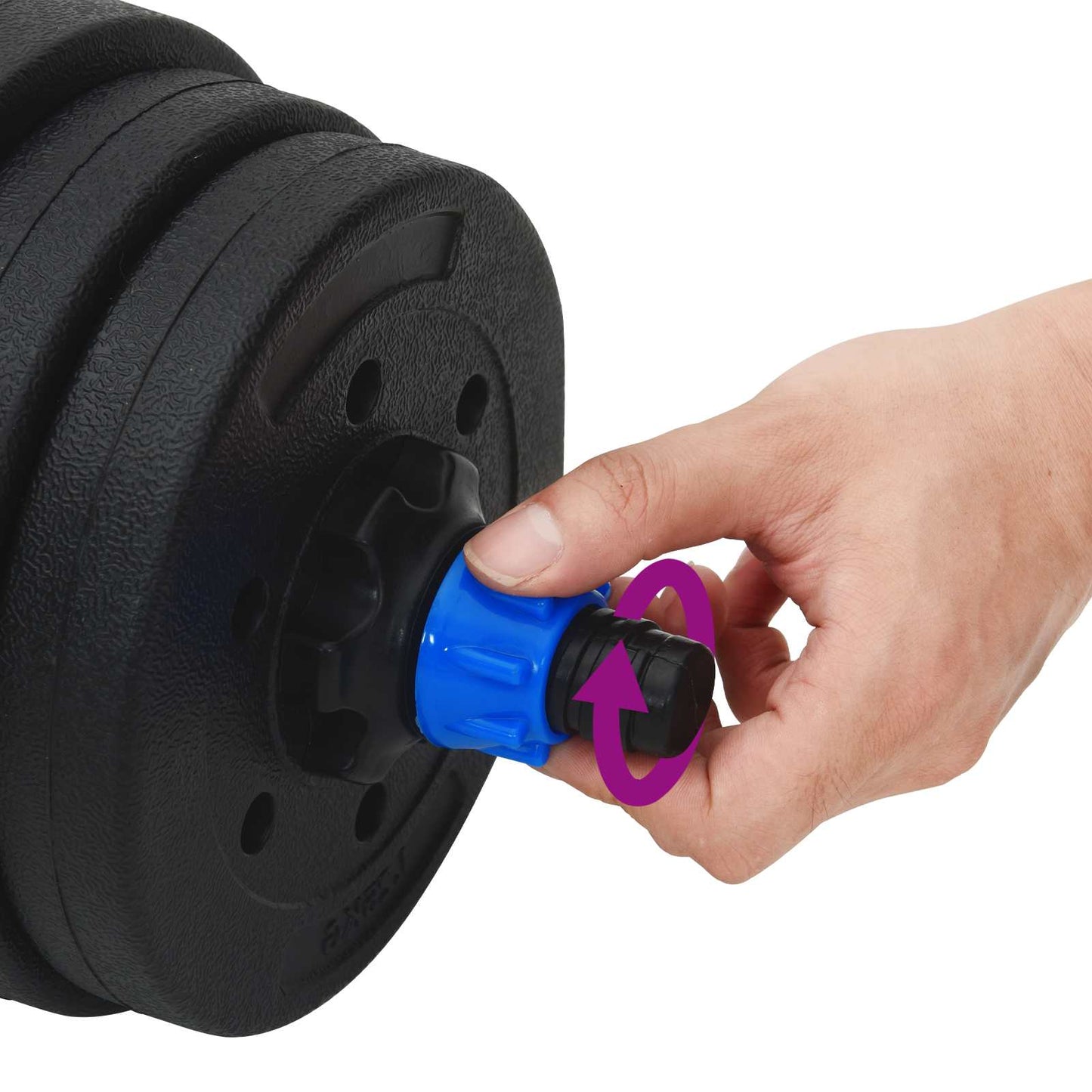 4-in-1 Dumbbell Barbell Kettlebell Set 20 kg Black and Blue