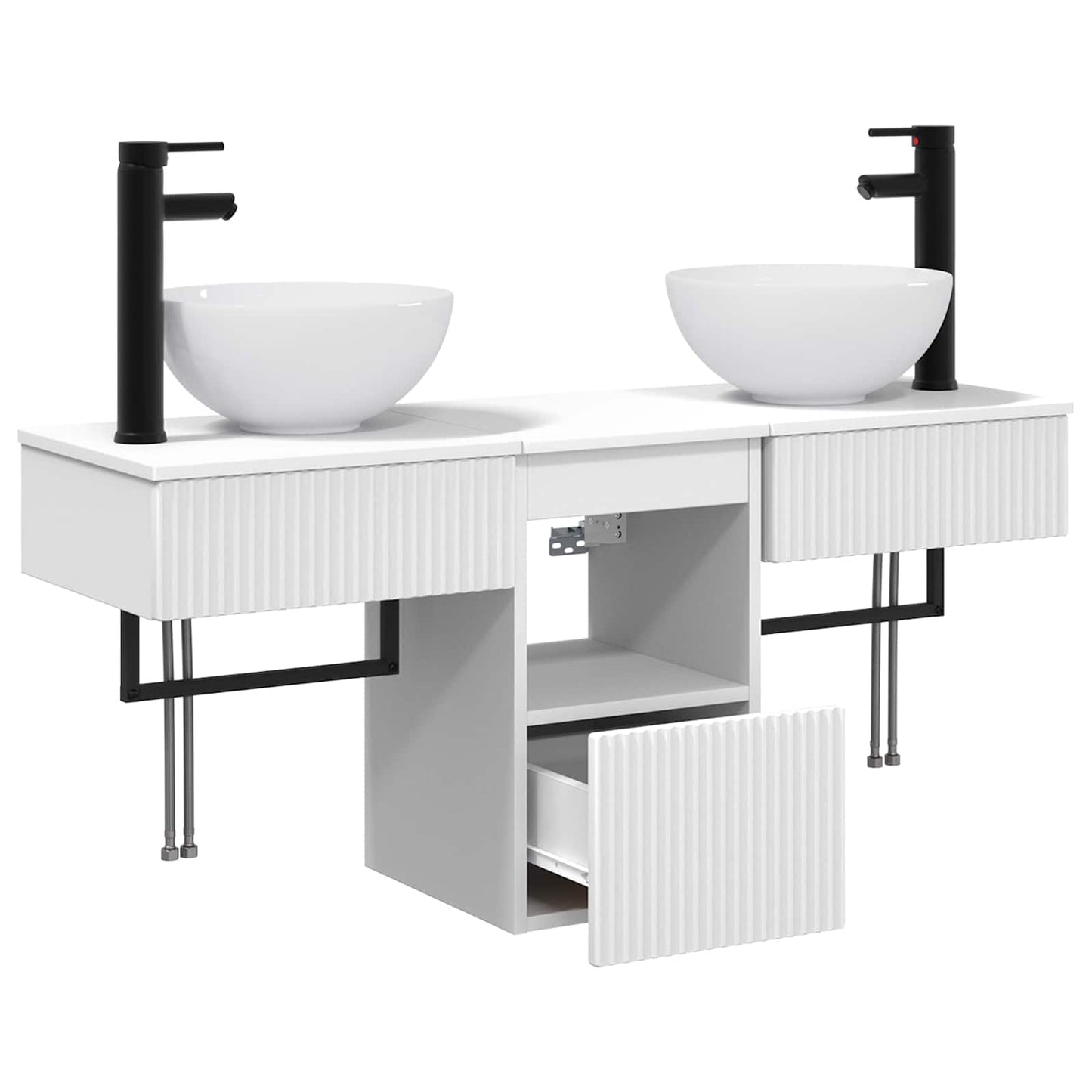 Bathroom Furniture Set 3 pcs White Engineered Wood