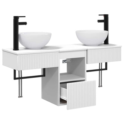 Bathroom Furniture Set 3 pcs White Engineered Wood