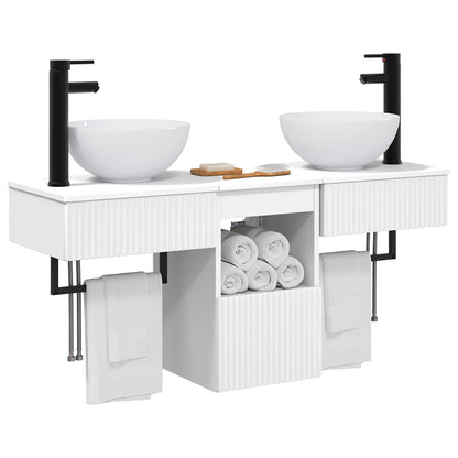 Bathroom Furniture Set 3 pcs White Engineered Wood