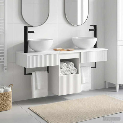 Bathroom Furniture Set 3 pcs High Gloss White Engineered Wood