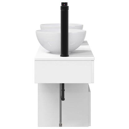 Bathroom Furniture Set 3 pcs High Gloss White Engineered Wood