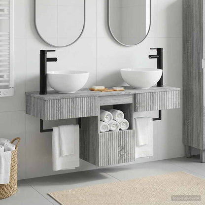 Bathroom Furniture Set 3 pcs Grey Sonoma Engineered Wood