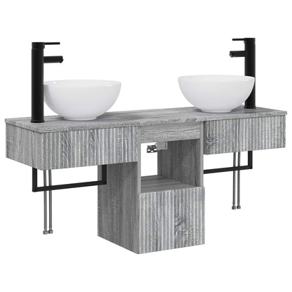 Bathroom Furniture Set 3 pcs Grey Sonoma Engineered Wood