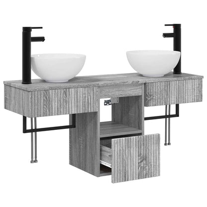 Bathroom Furniture Set 3 pcs Grey Sonoma Engineered Wood