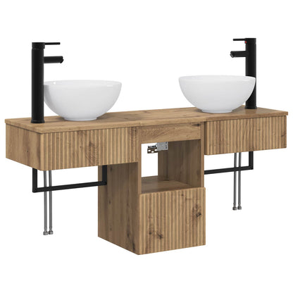 Bathroom Furniture Set 3 pcs Artisan Oak Engineered Wood