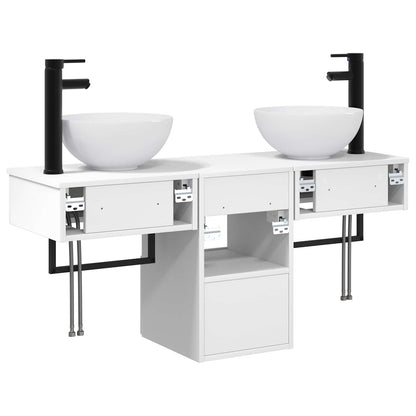 Bathroom Furniture Set 3 pcs White Engineered Wood