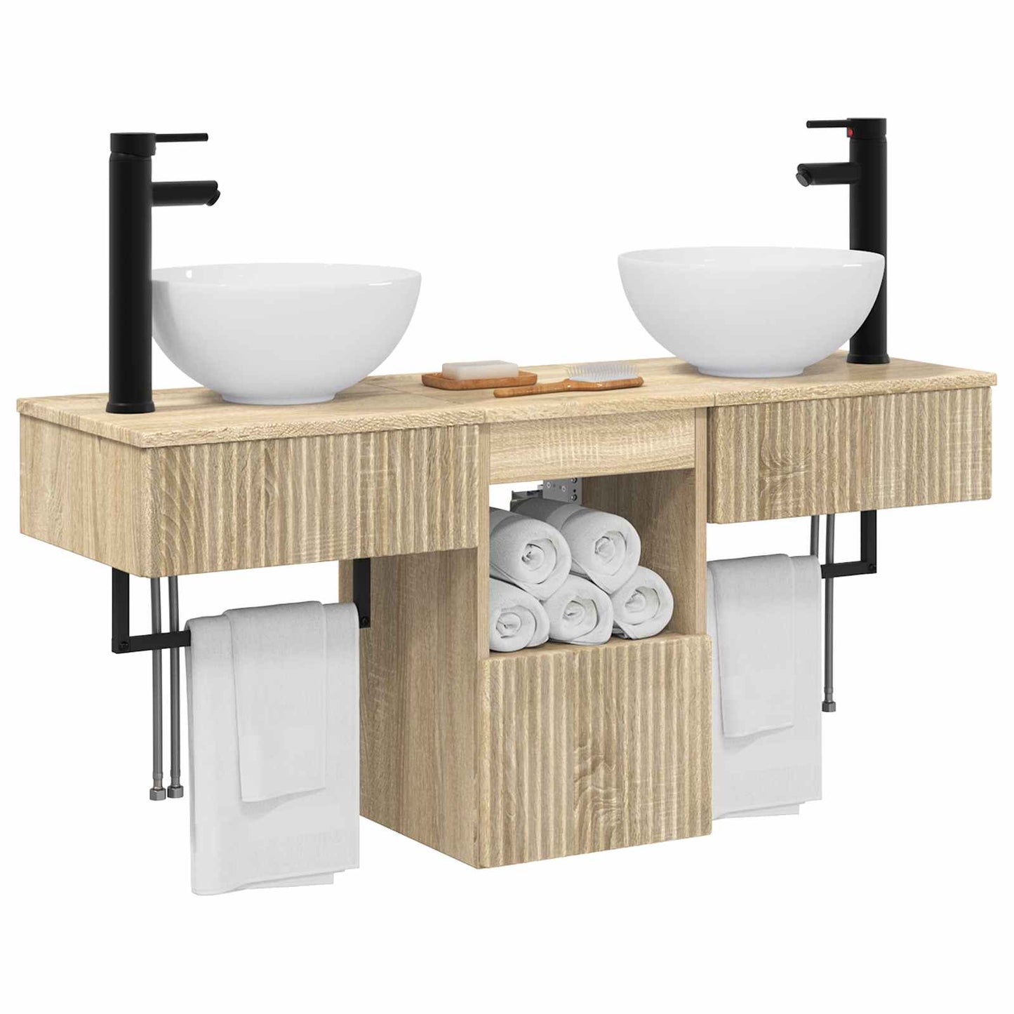 Bathroom Furniture Set 3 pcs Sonoma Oak Engineered Wood