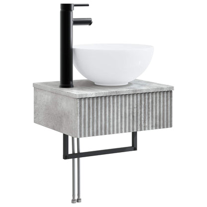 Bathroom Furniture Set 3 pcs Concrete Grey Engineered Wood