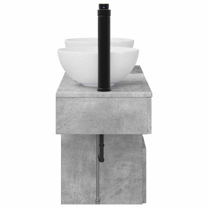 Bathroom Furniture Set 3 pcs Concrete Grey Engineered Wood