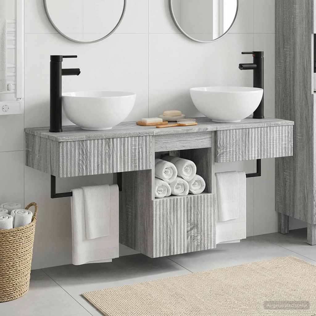 Bathroom Furniture Set 3 pcs Grey Sonoma Engineered Wood
