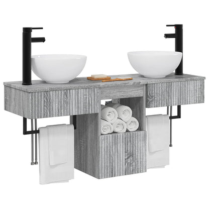 Bathroom Furniture Set 3 pcs Grey Sonoma Engineered Wood