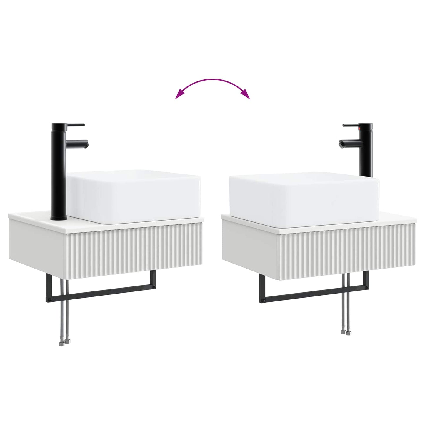 Bathroom Furniture Set 3 pcs White Engineered Wood
