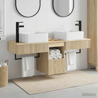 Bathroom Furniture Set 3 pcs Sonoma Oak Engineered Wood