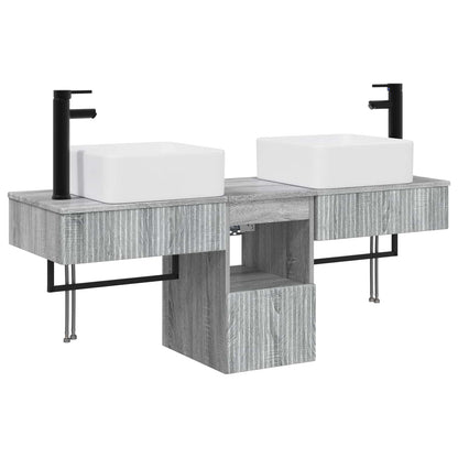 Bathroom Furniture Set 3 pcs Grey Sonoma Engineered Wood