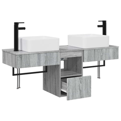 Bathroom Furniture Set 3 pcs Grey Sonoma Engineered Wood