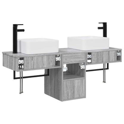 Bathroom Furniture Set 3 pcs Grey Sonoma Engineered Wood